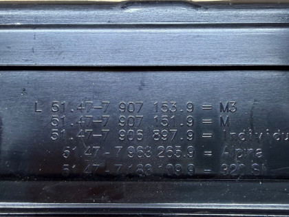 Накладка порога внутренняя BMW 3 2007 E90 BMW 3-SERIES OEM 51477907151 51477906897 5147963265 51477183109 e90 2007